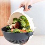 Πολυκόφτης λαχανικών με περιστρεφόμενο καλάθι αποστράγγισης